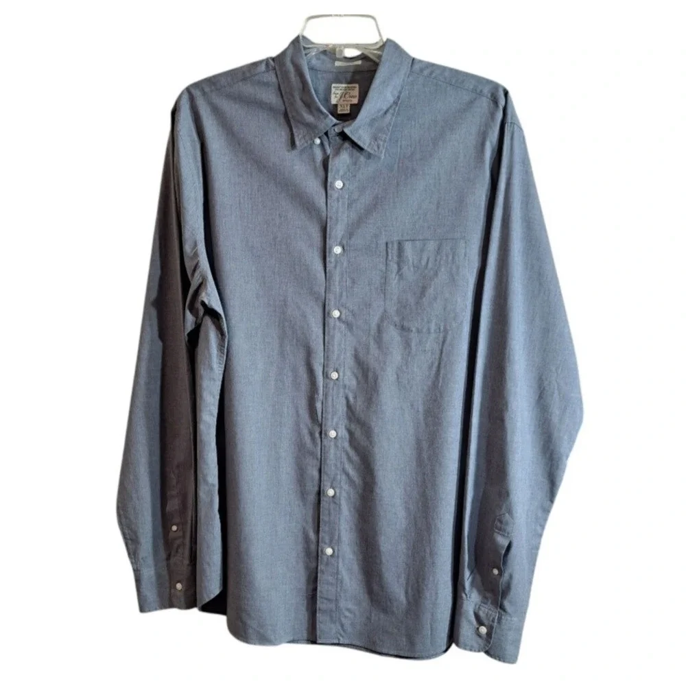 J.Crew Men's Collared Button-Down Shirt‎ Size XLT Gray Long Sleeves